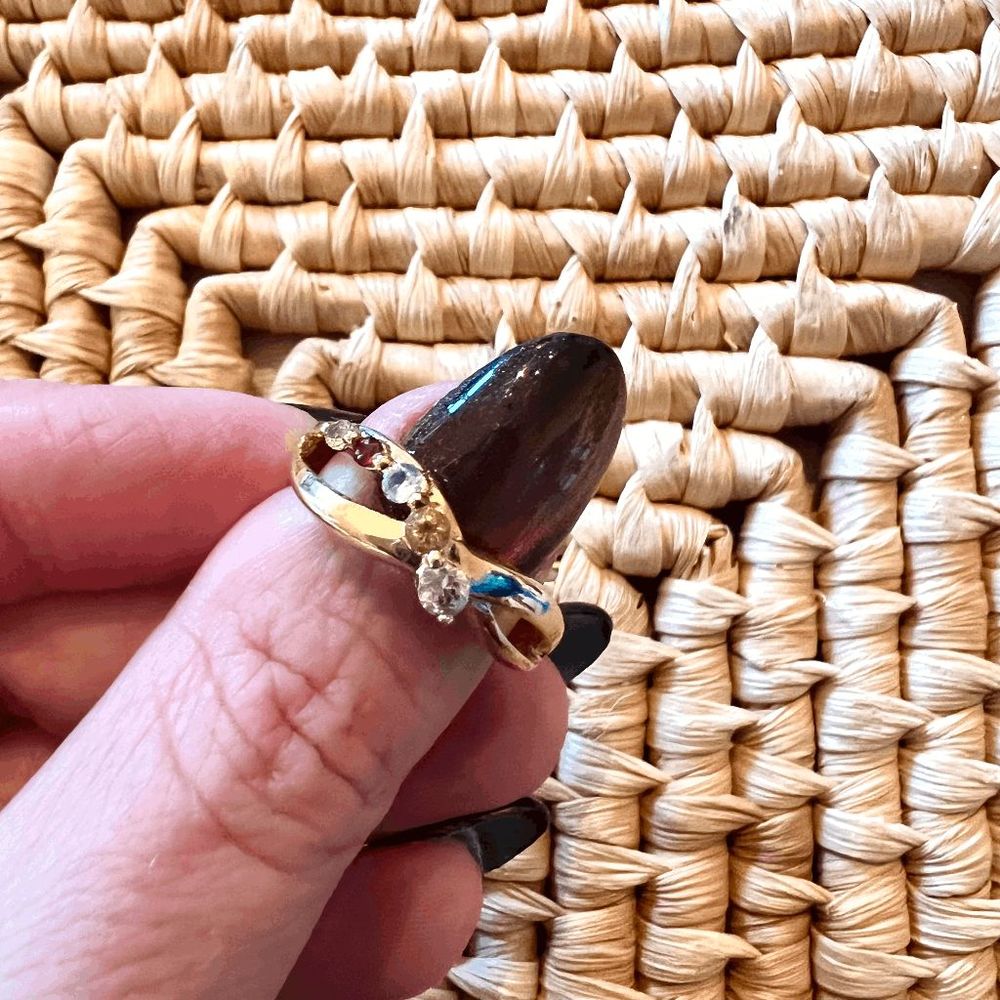 Natural Multi-Gemstone Infiniti Ring Size 7.5